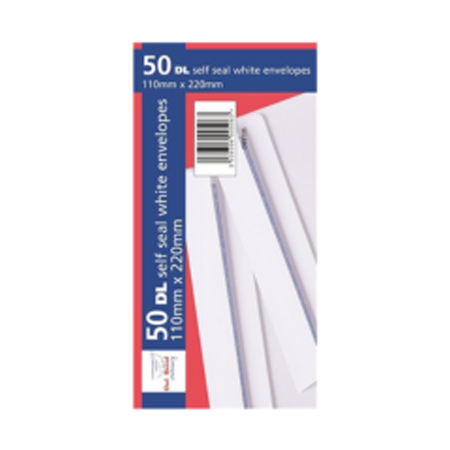  50 White Window Envelopes