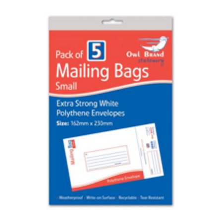 5 Pack Small Mailing Bags