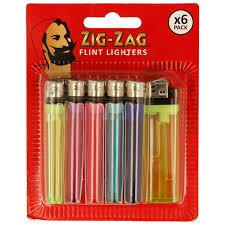 Zig Zag 6 Pack Flint Lighters 