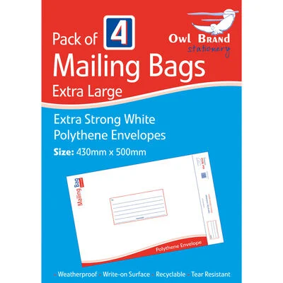 Owl Brand Extra Large 5 Pack Mailing Bags