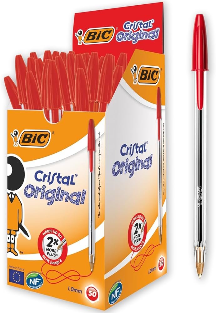 Bic Original Crystal Red Pens x 50 Units