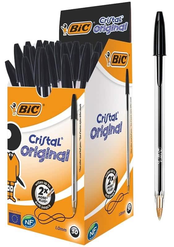 Bic Original Crystal Black Pens x 50 Units