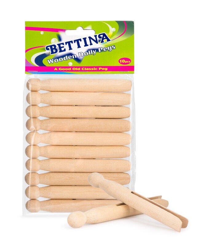 Bettina Wooden Dolly Pegs - 10pc