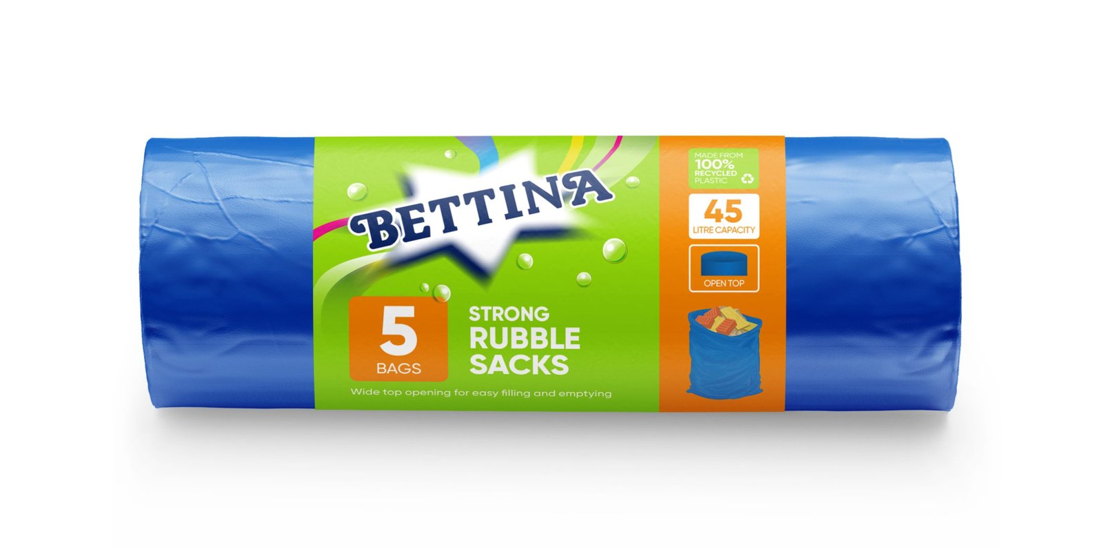 Bettina Rubble Sacks 45L 5pk