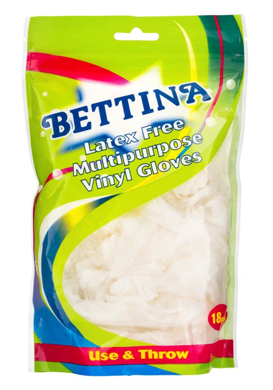 Bettina Latex Free Vinyl Gloves 18pk