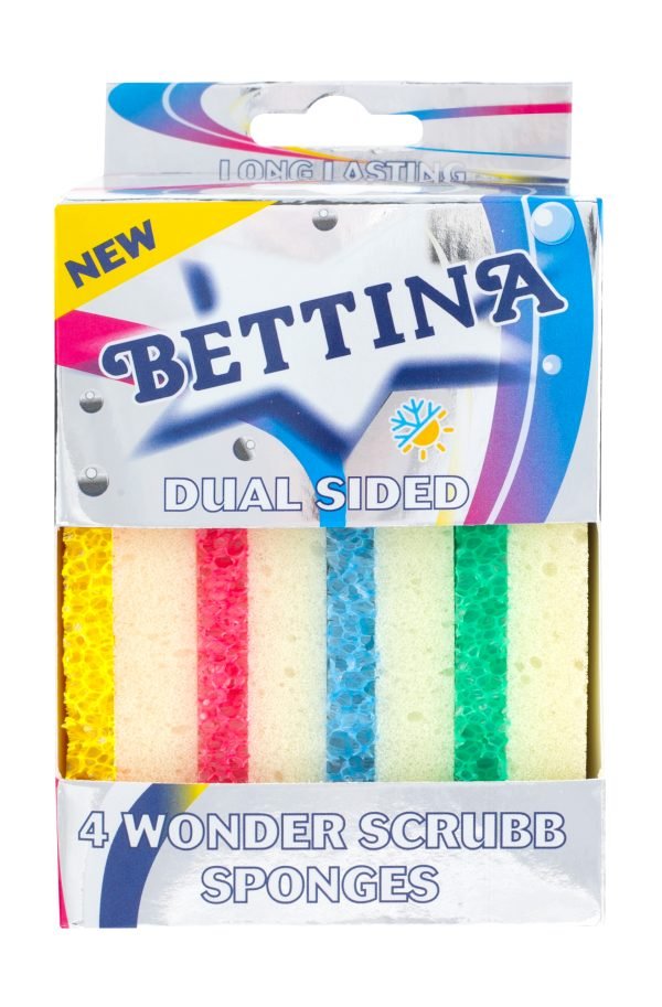 Bettina Dual Sided Sponges 4 pk