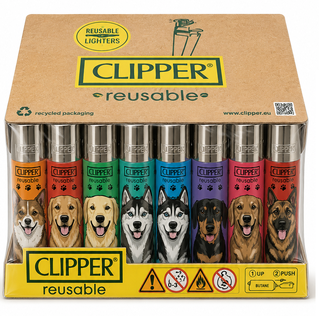 Clipper Lighters x 48 Happy Dogs
