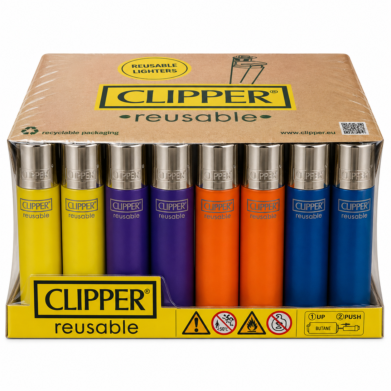 Clipper Lighters x 48 Metallic Mix 4